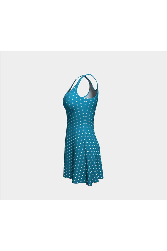 Sky Blue Polka Dot Flare Dress