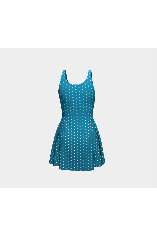 Sky Blue Polka Dot Flare Dress