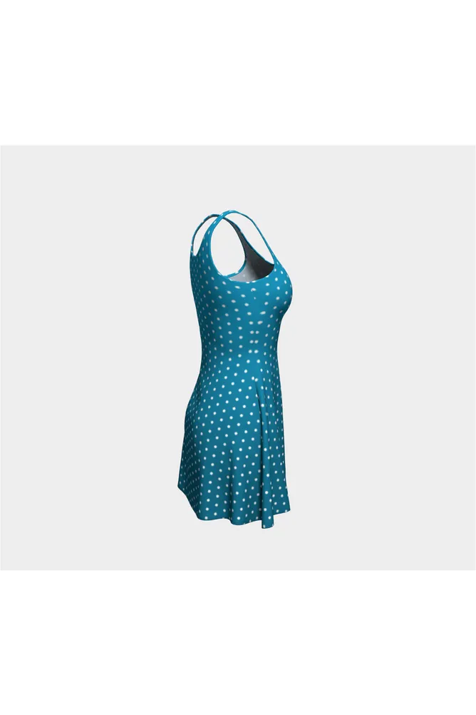 Sky Blue Polka Dot Flare Dress