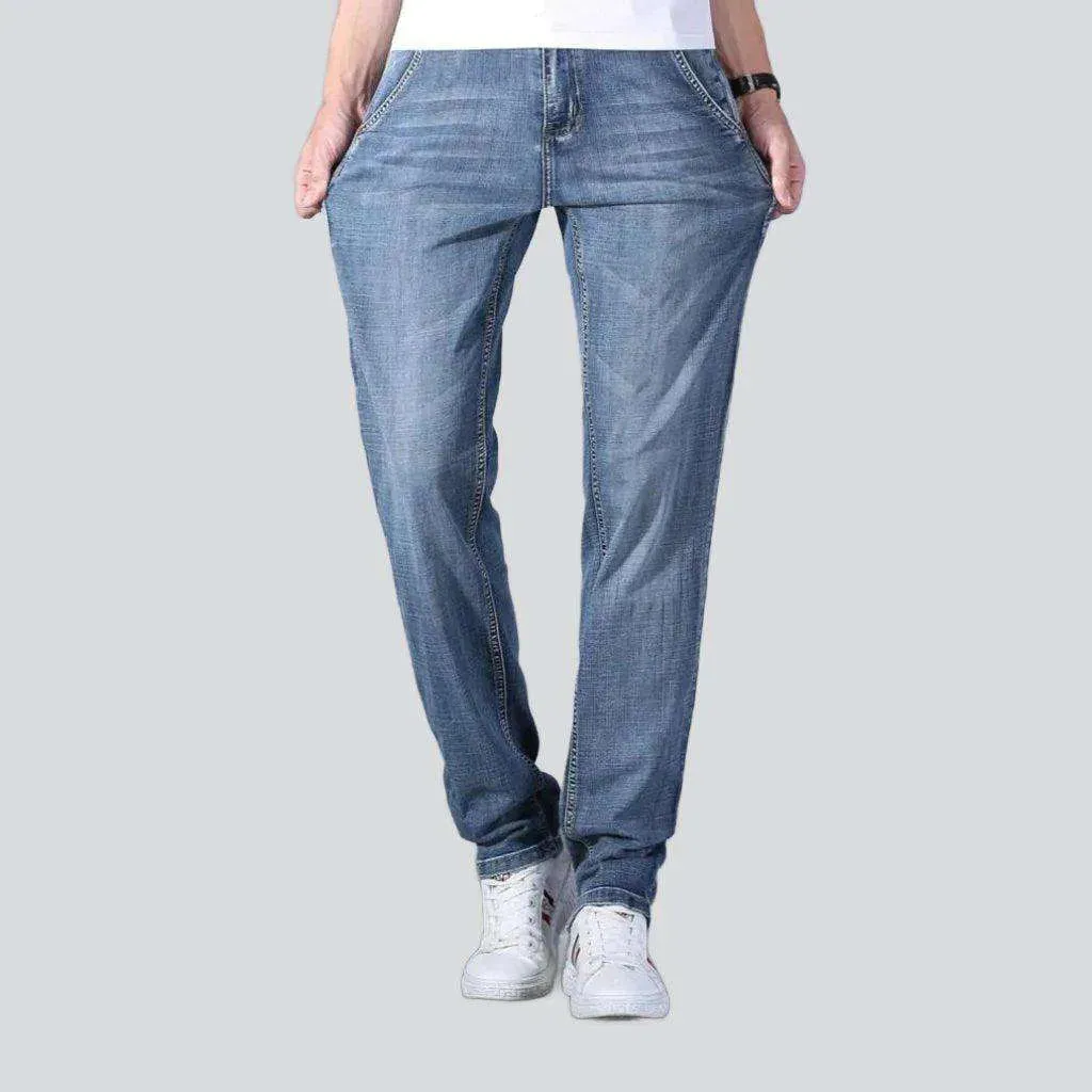 Slim-fit mobile pocket men's jeans