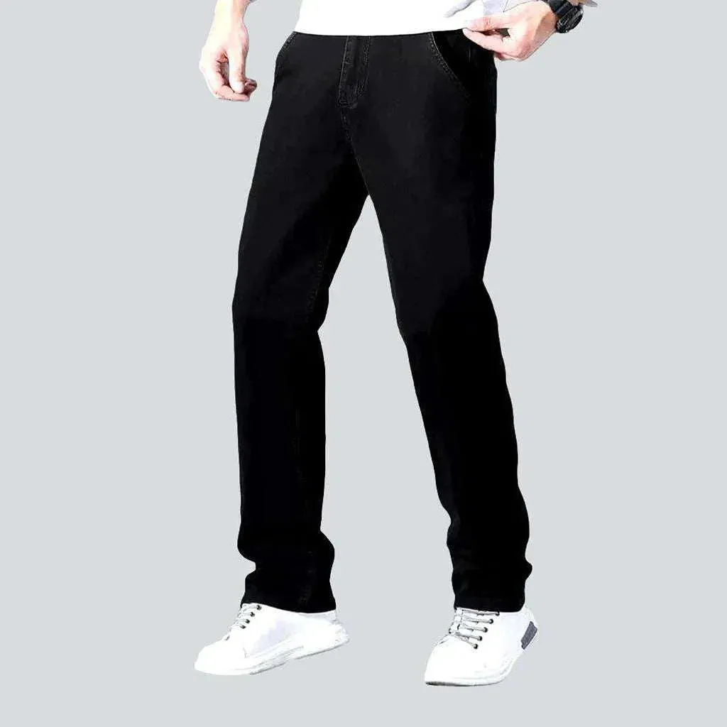 Slim-fit mobile pocket men's jeans