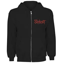 Slipknot Unisex Zipped Hoodie: Skull Teeth (Back Print)