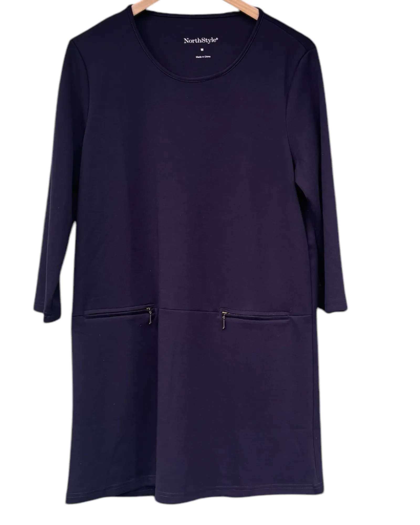 Soft Summer Plum Zip Pocket Tunic Dress