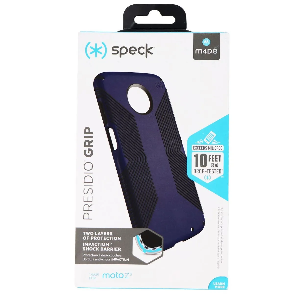 Speck Presidio Grip Case for Motorola Moto Z3 and Z3 Play - Eclipse Blue/Black