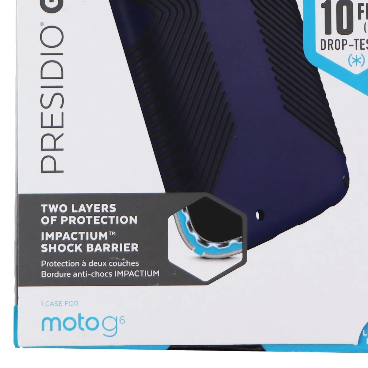 Speck Presidio Grip Hybrid Case for Motorola Moto G6 - Eclipse Blue/Carbon Black