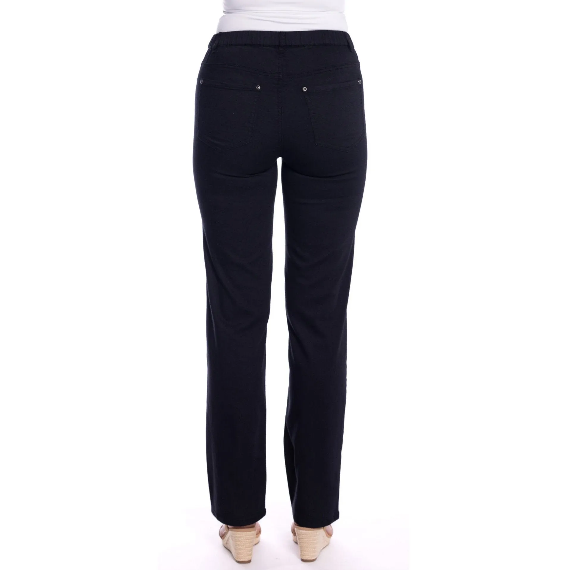 Straight Leg Coloured Jeans by  Café Latte - Black