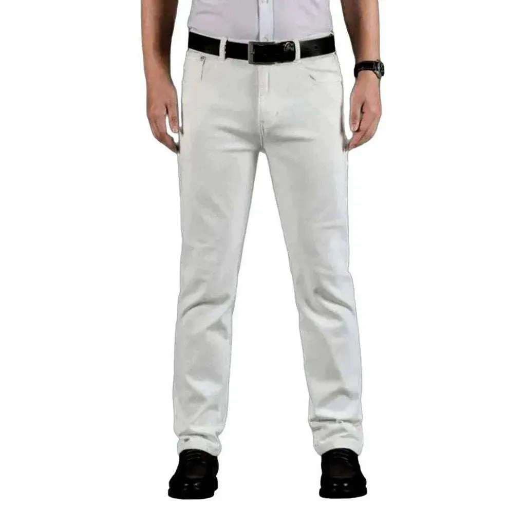 Straight white jeans for men