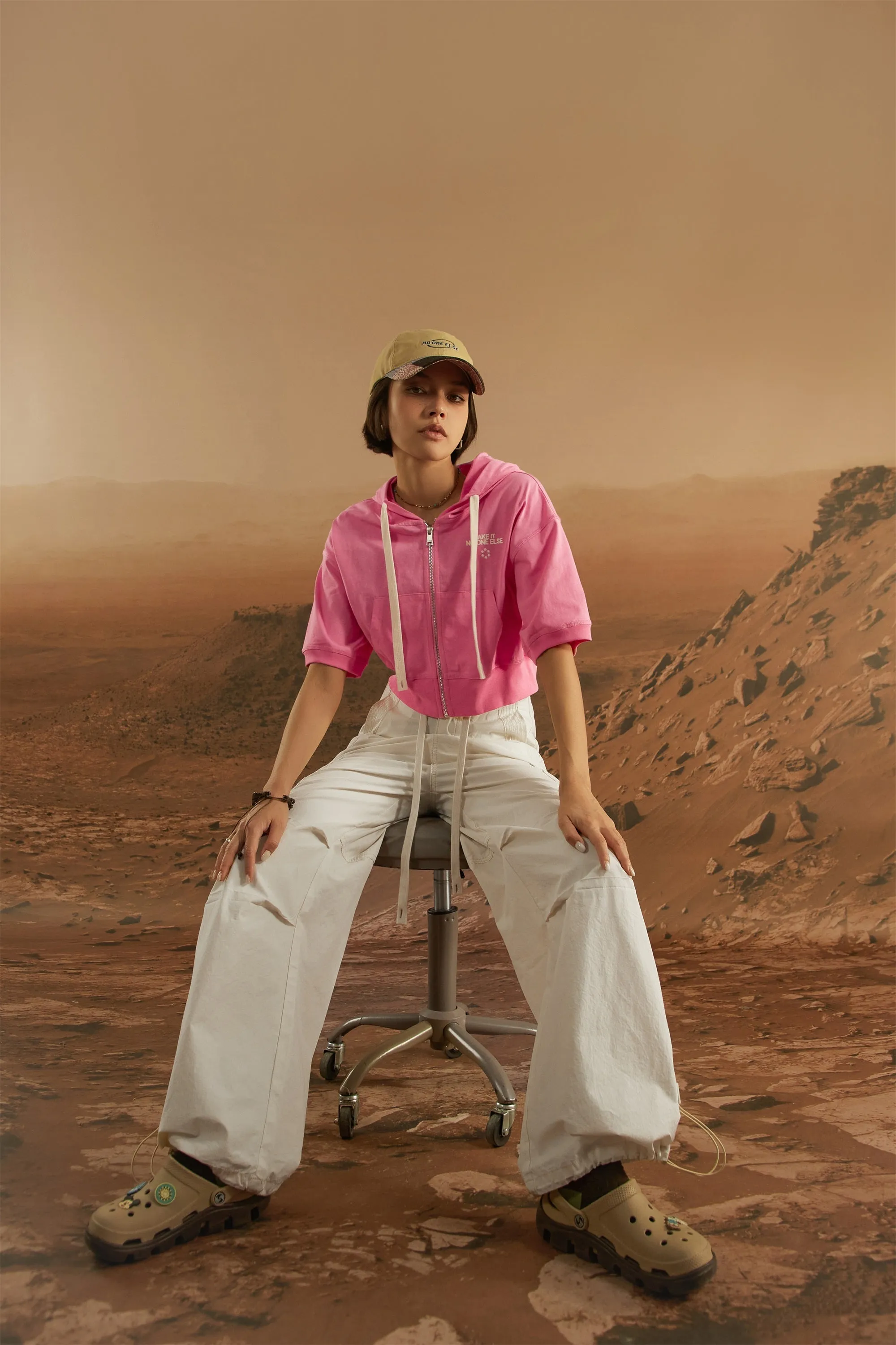 String Wide Cargo Pants