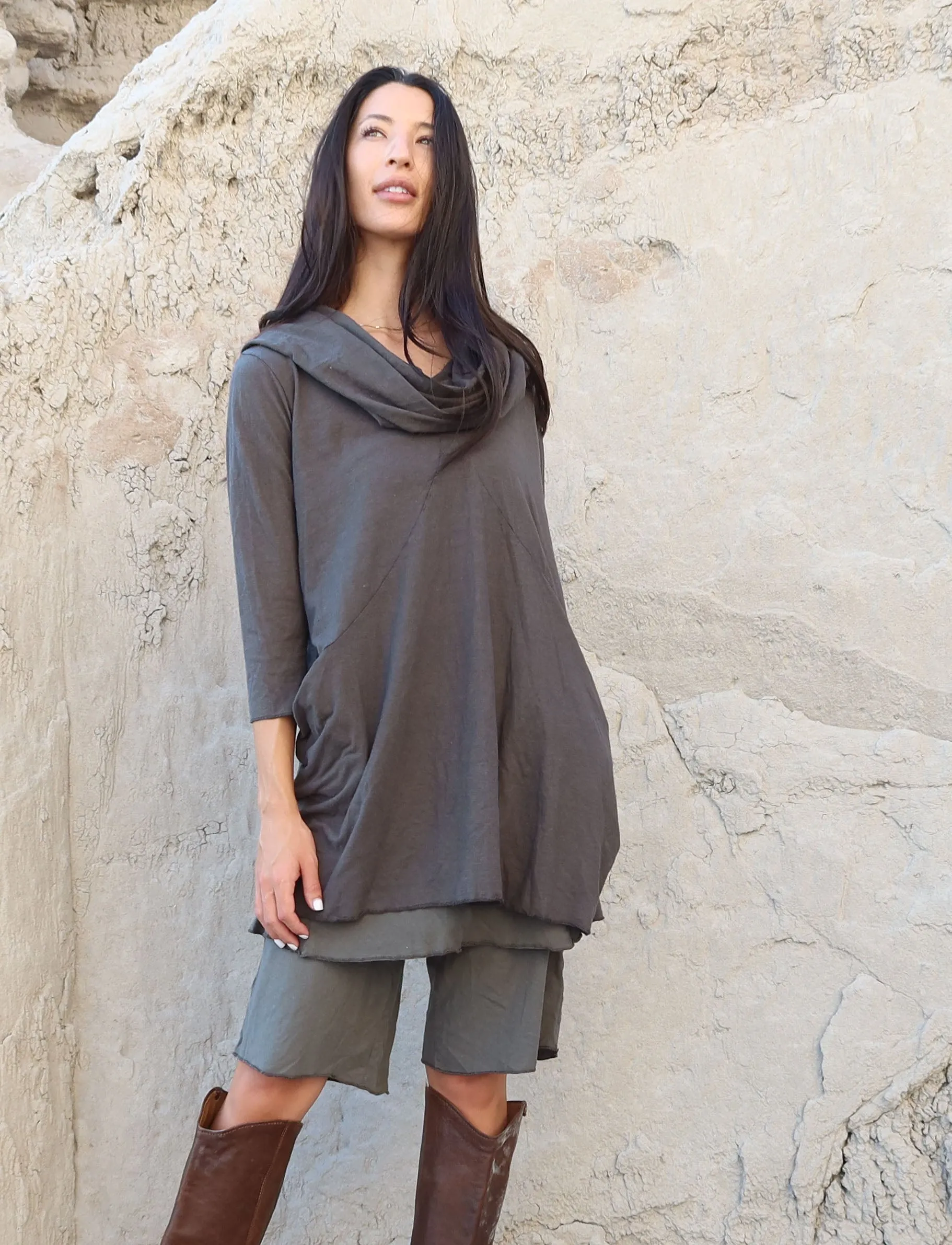 Super Cowl Origami Short Dress