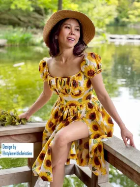 Suri Dress in Sunflowers Print size S