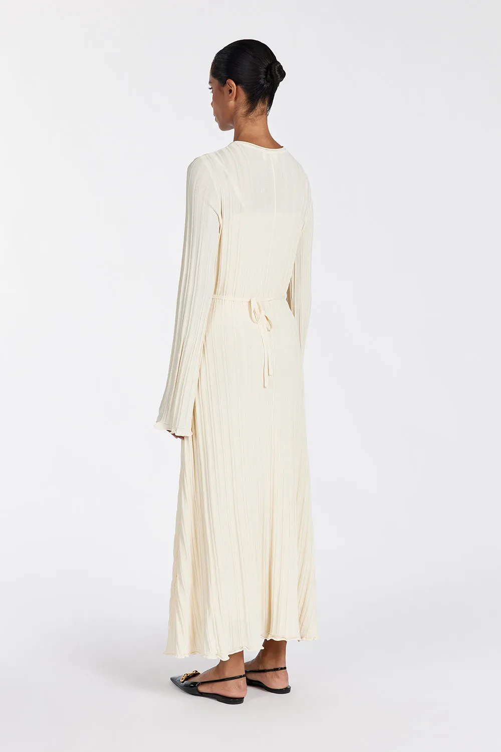 SYLVIA CREAM KNIT MIDI DRESS