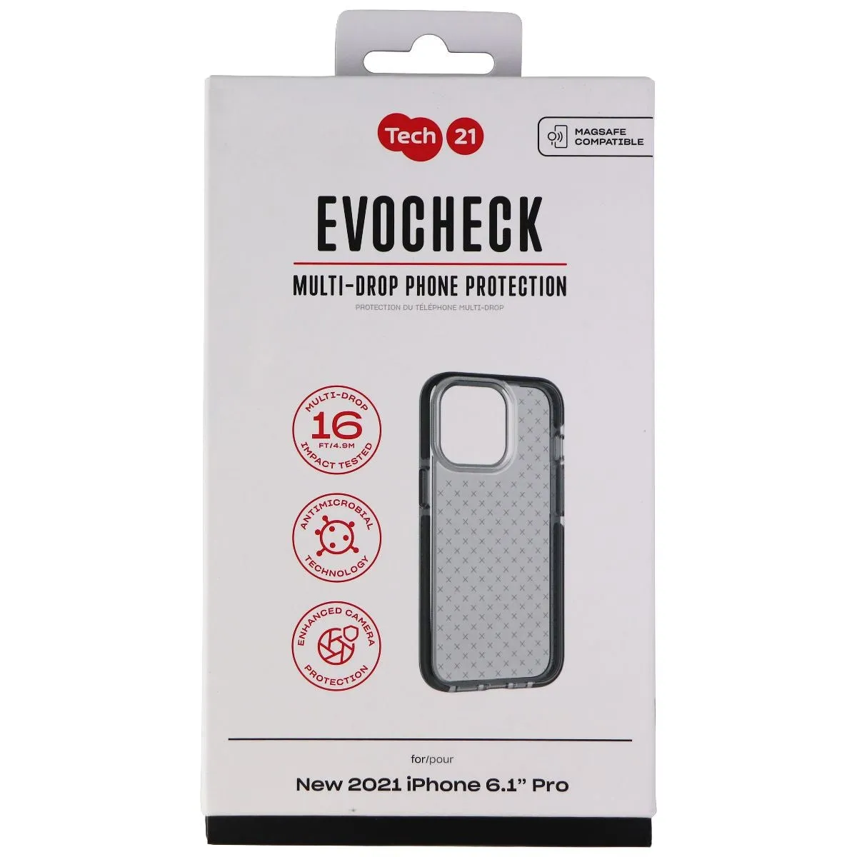 Tech21 Evo Check Series Flexible Gel Case for Apple iPhone 13 Pro - Black