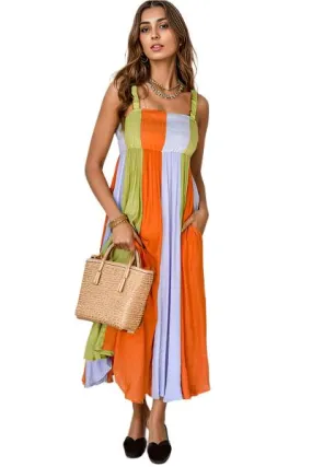 TEEK - Multicolor Block Square Neck Tank Dress