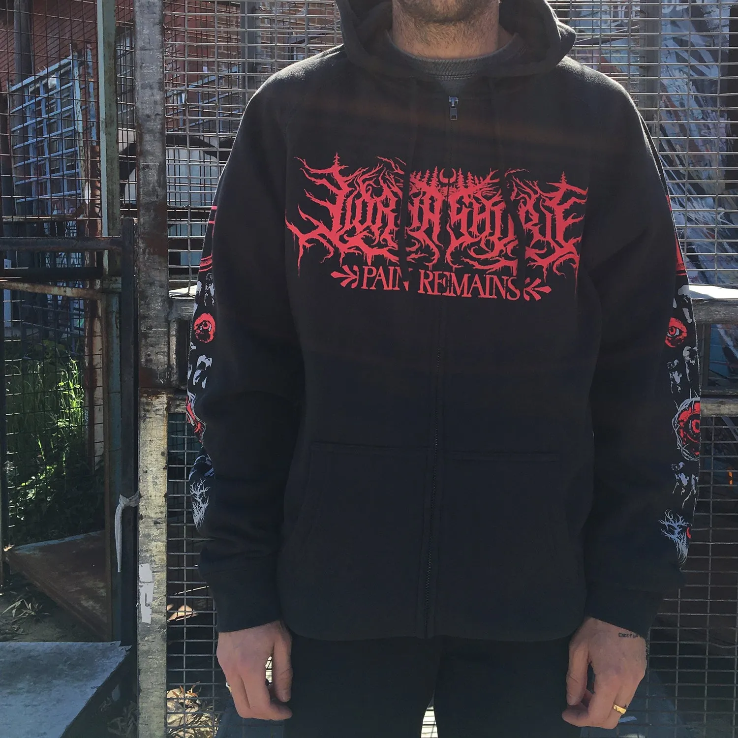 Teeth Zip Up Hoodie (Black)