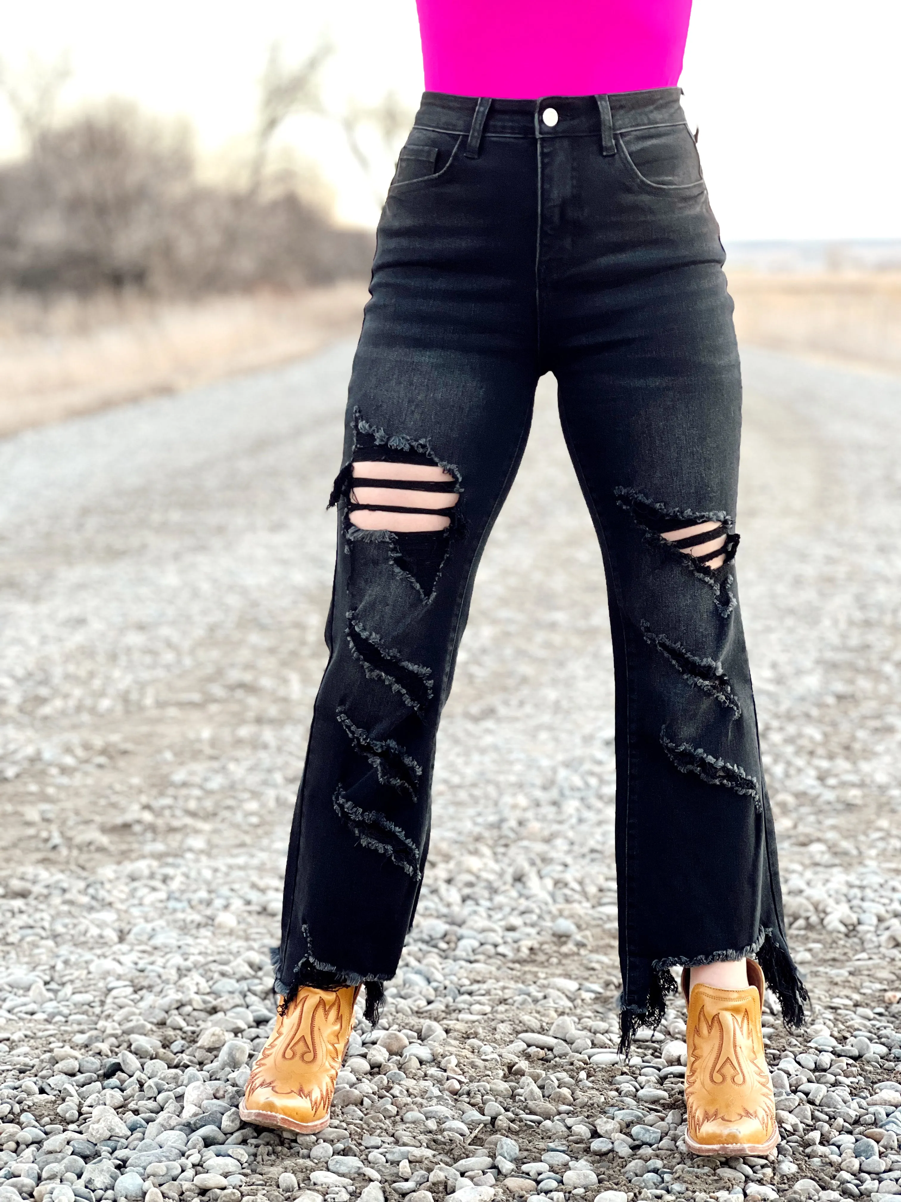 The Blakeley Black Distressed Jean