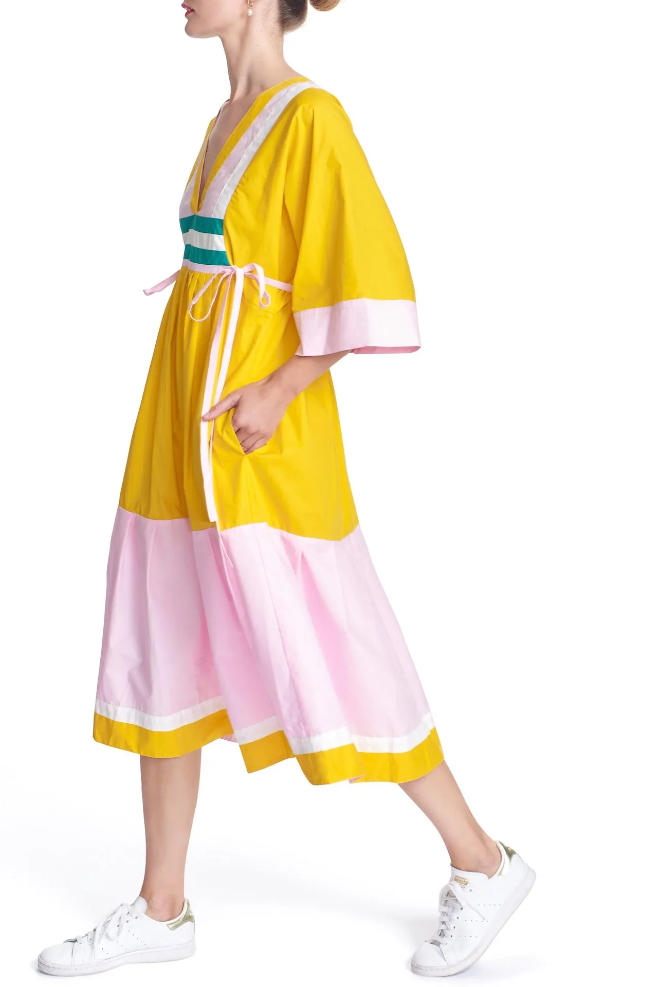 THE KIMONO DRESS - Color blocked 23