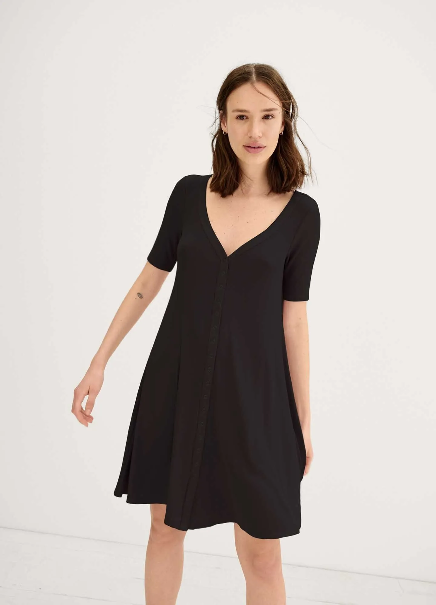 The Softest Rib Nursing Mini Dress