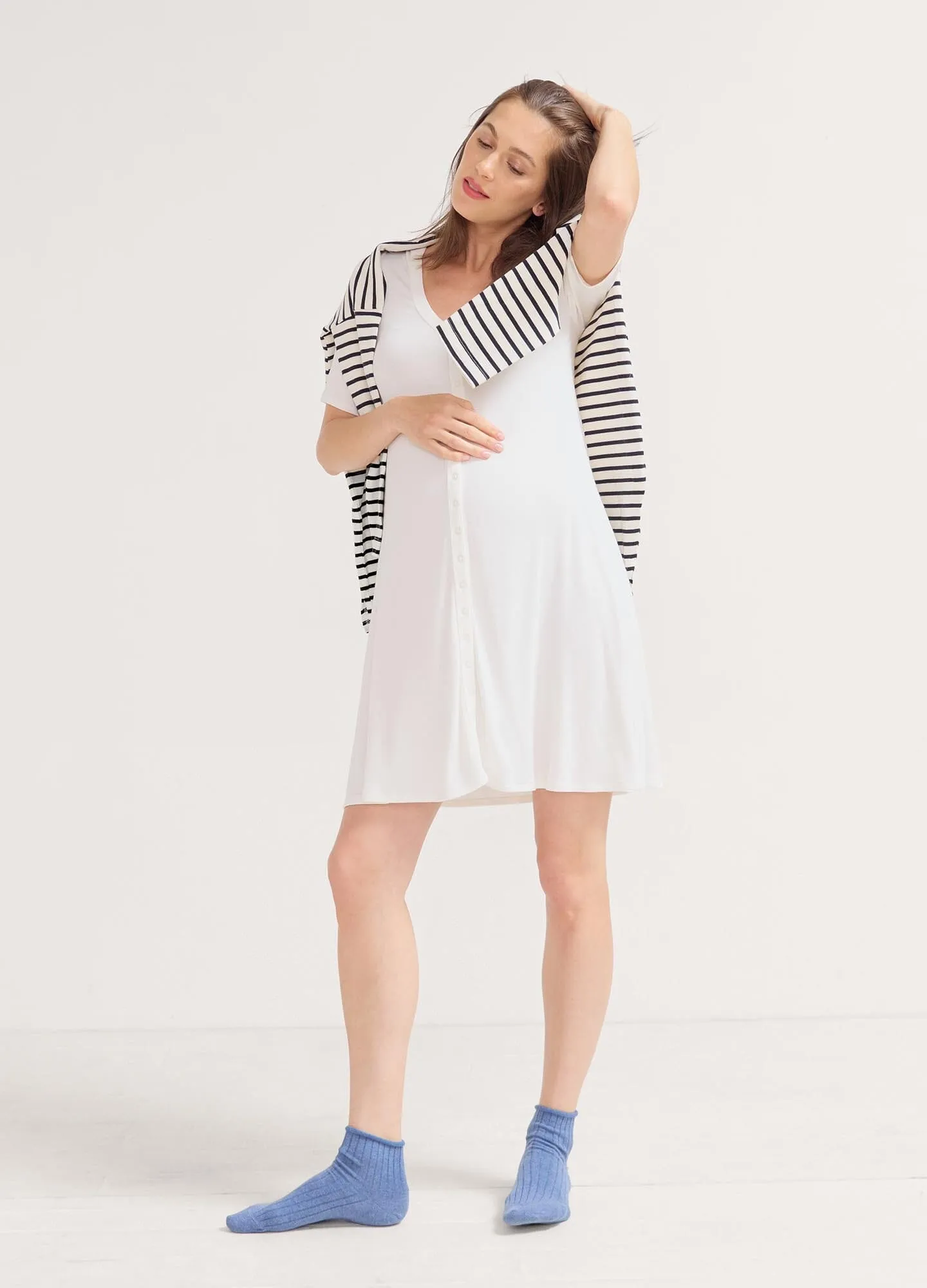 The Softest Rib Nursing Mini Dress