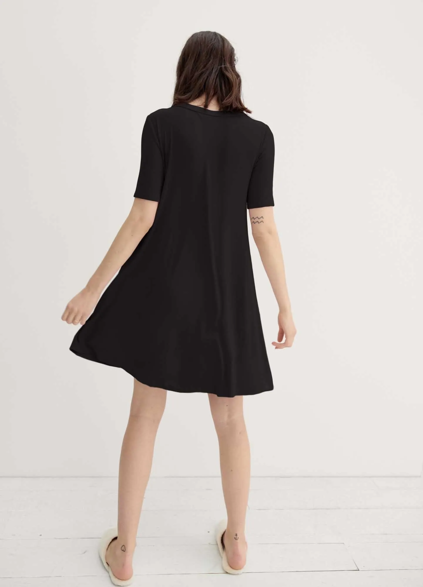 The Softest Rib Nursing Mini Dress