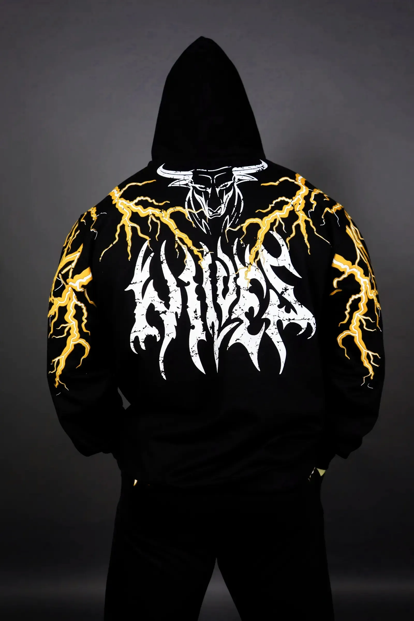 THUNDER STORM HOODIE (BLACK YELLOW)