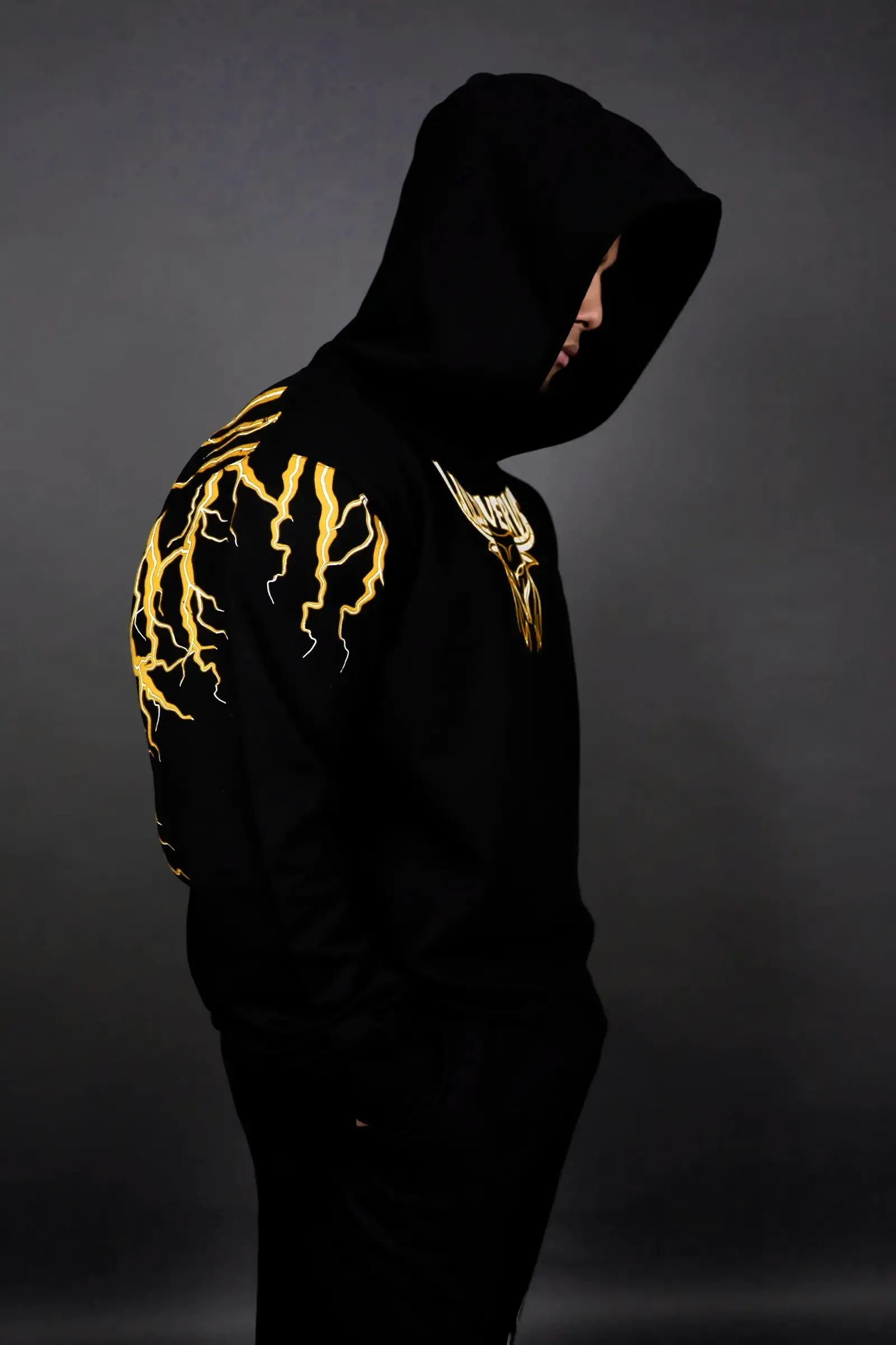 THUNDER STORM HOODIE (BLACK YELLOW)