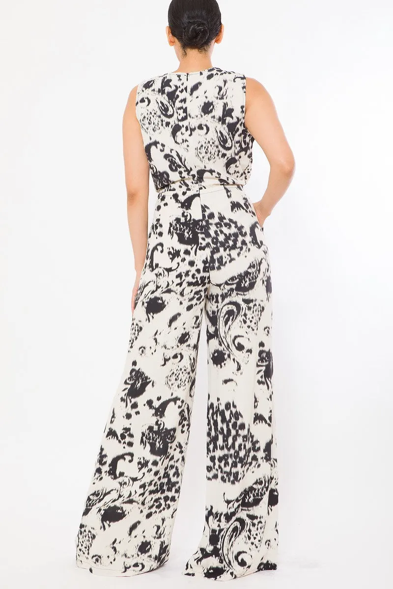 Tie Dye Print Fashion Woven Jumpsuit