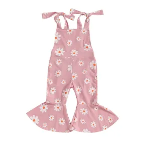 Tie Straps Daisy Flared Toddler Jumpsuit