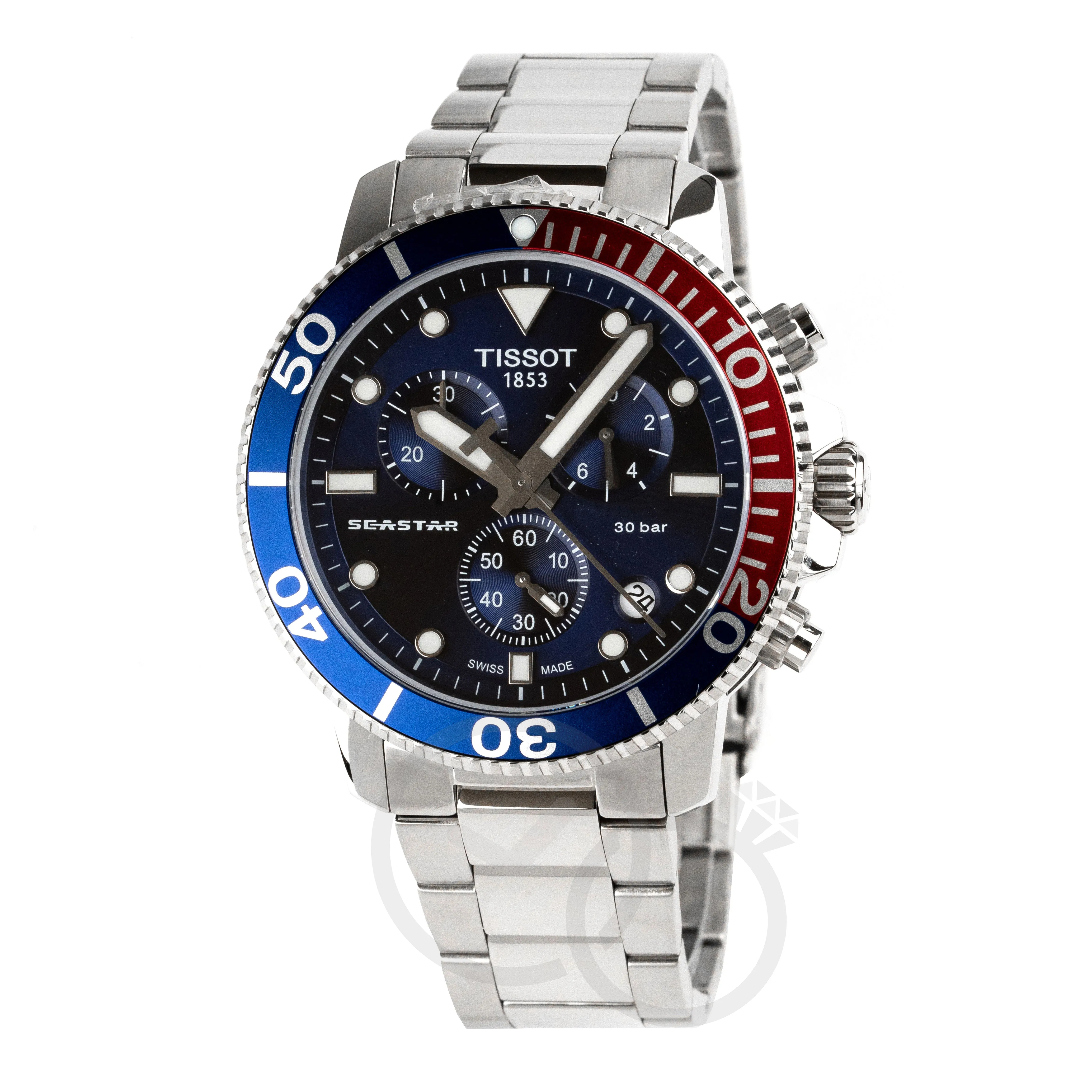 Tissot Seastar 1000 Quartz Chronograph Men's Graded Blue Watch T1204171104103