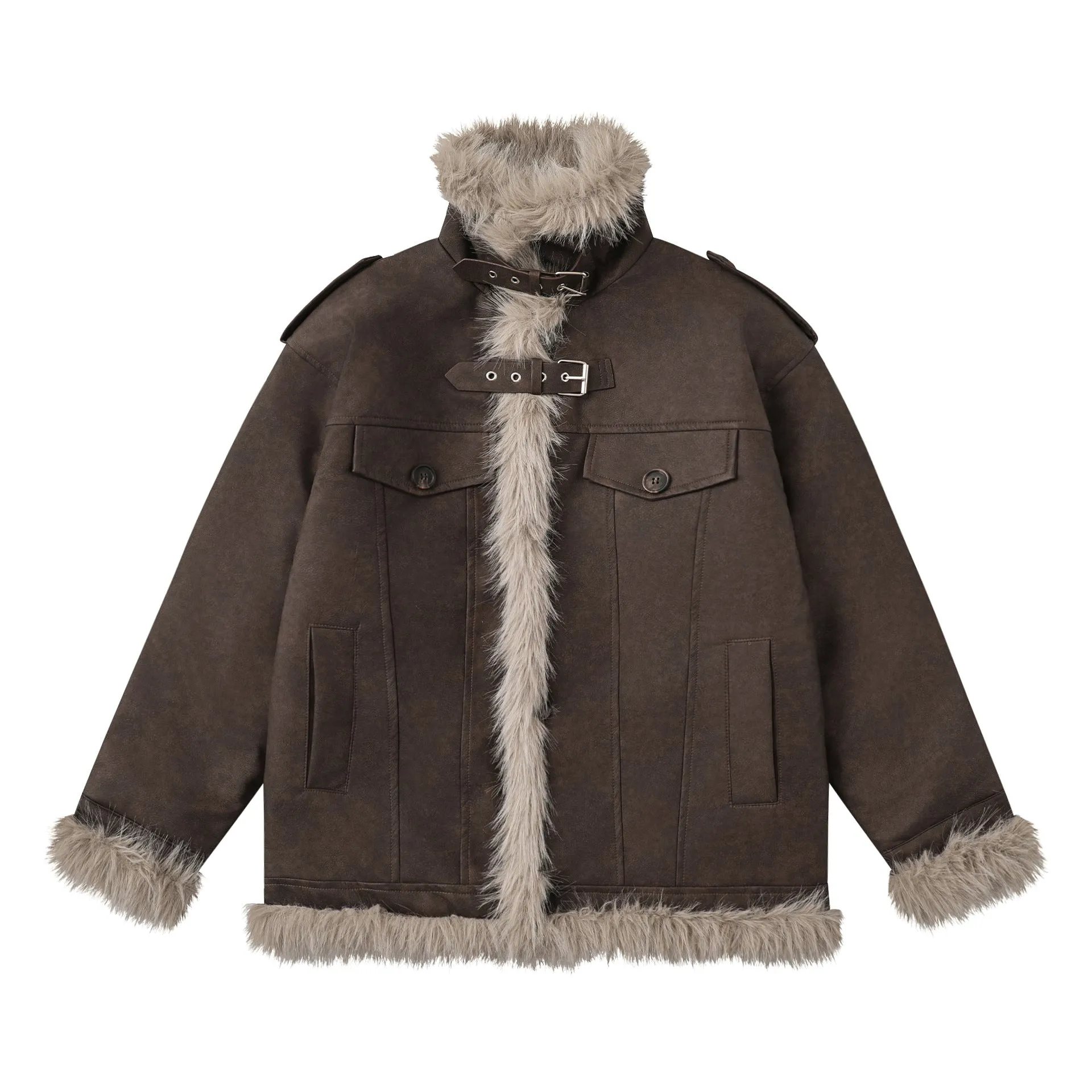 TODAMU® new winter style high-quality loose fur all-in-one cotton jacket