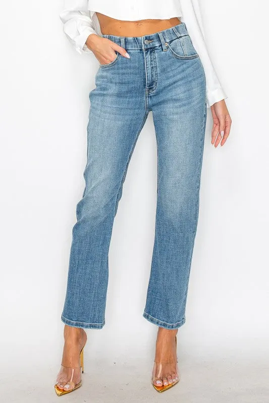 Tummy Control High Rise Straight Jeans - Plus