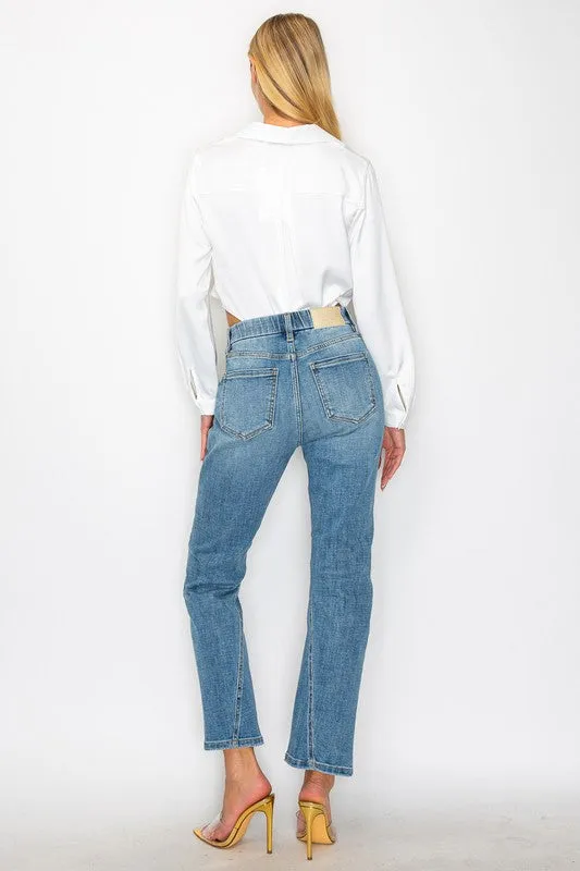 Tummy Control High Rise Straight Jeans - Plus