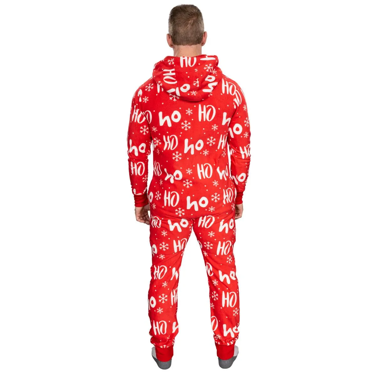 Ugly Christmas Sweater Style Fair Isle Jumpsuit Adult Union Suit Unisex Pajamas