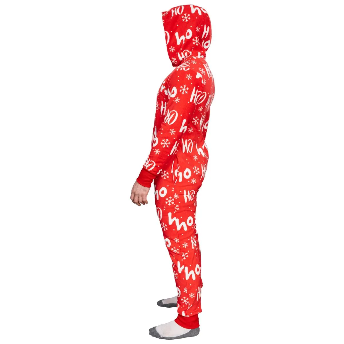 Ugly Christmas Sweater Style Fair Isle Jumpsuit Adult Union Suit Unisex Pajamas