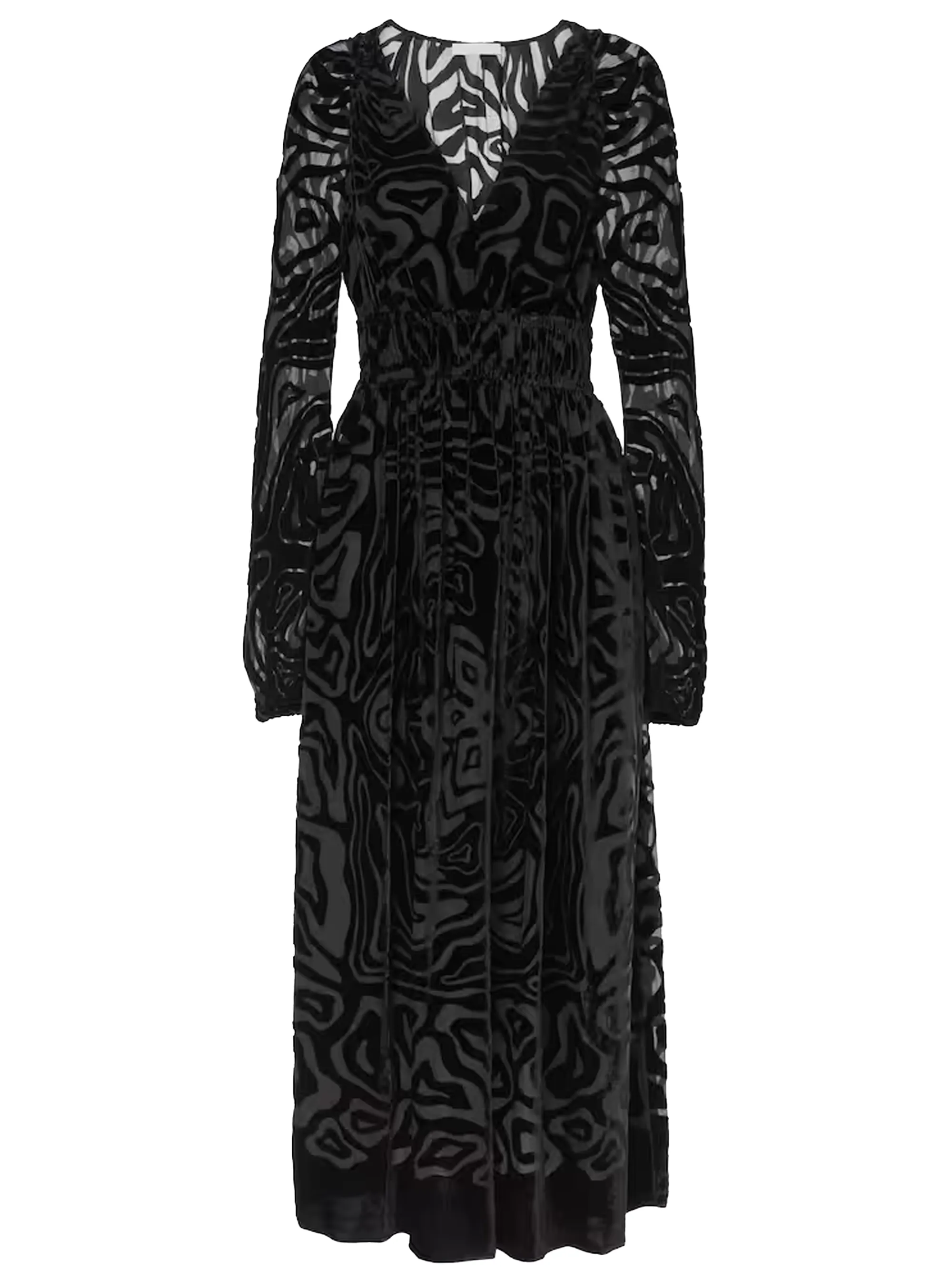 Ulla Johnson Elora Velvet And Mesh Midi Dress In Black