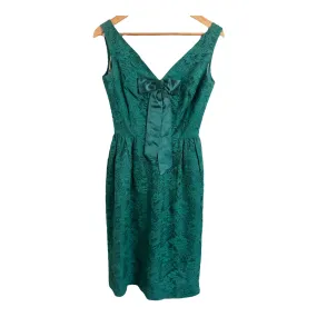 Unbranded Vintage Lace Guipure Sleeveless Midi Dress Fern Green XS UK Size 6