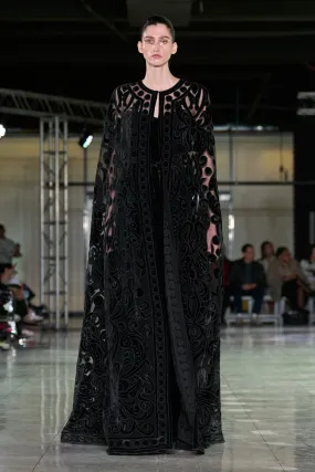 VELVET EMBROIDERED CAPE