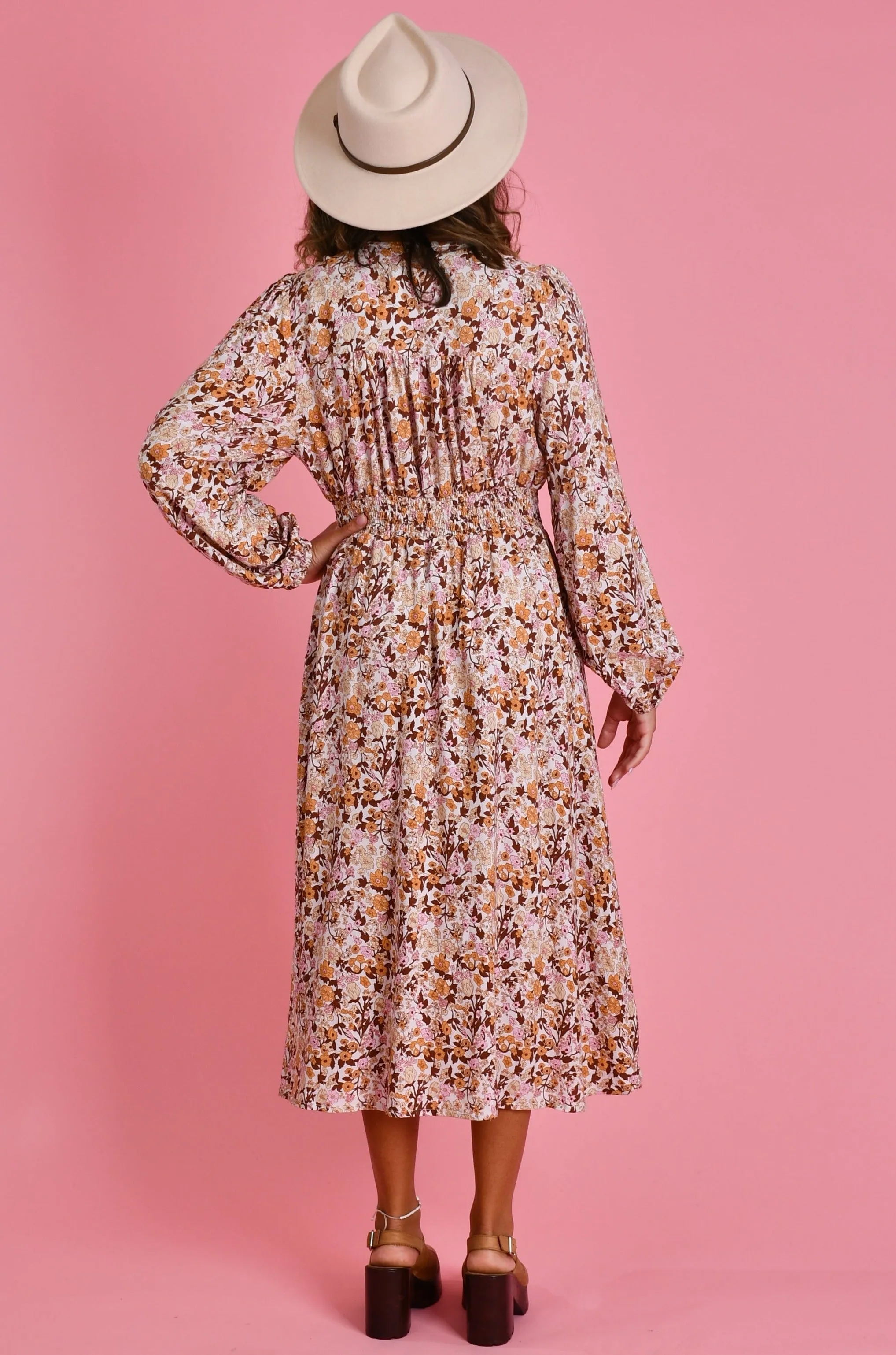 VGLD626 - JULIETTE MIDI DRESS - VINTAGE BLOOM