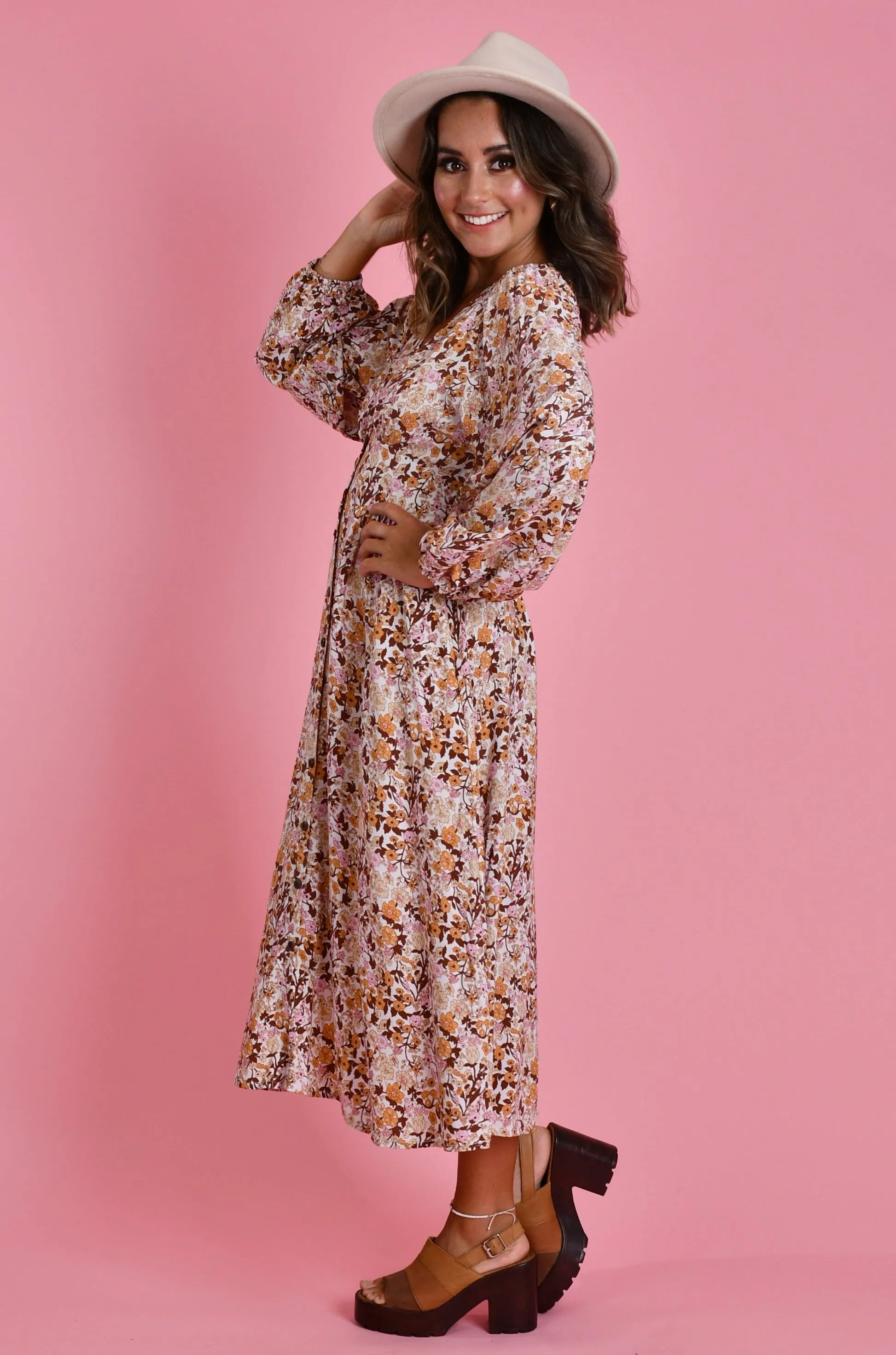 VGLD626 - JULIETTE MIDI DRESS - VINTAGE BLOOM