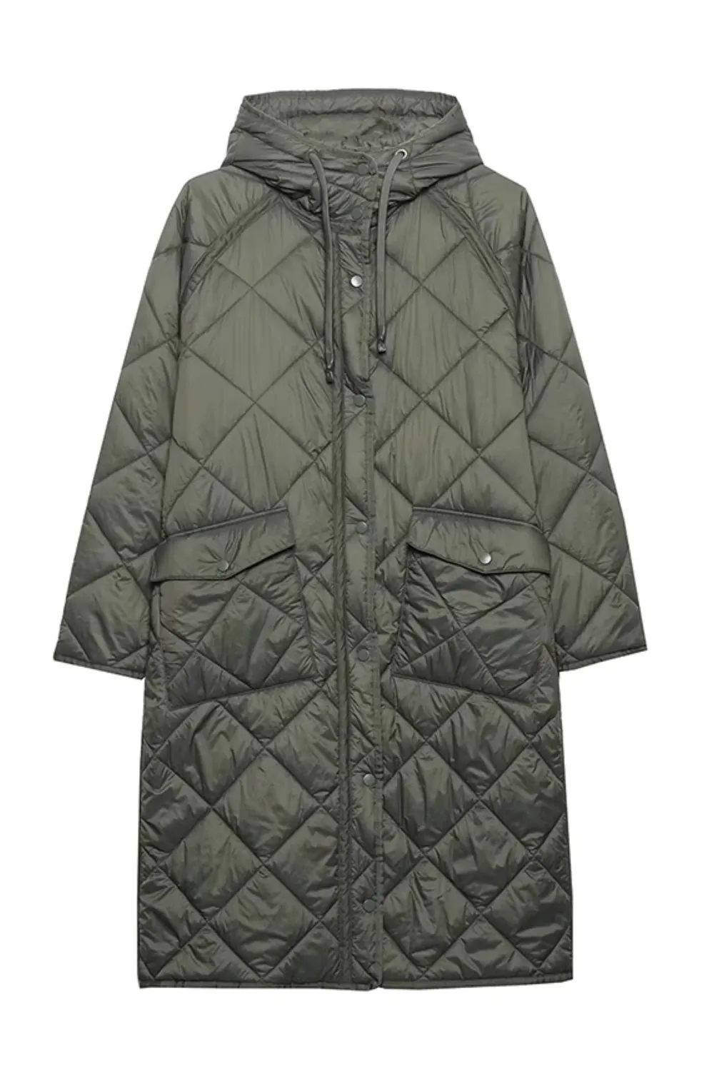 'Vilma' Quilted Hooded Cotton Coat Jacket