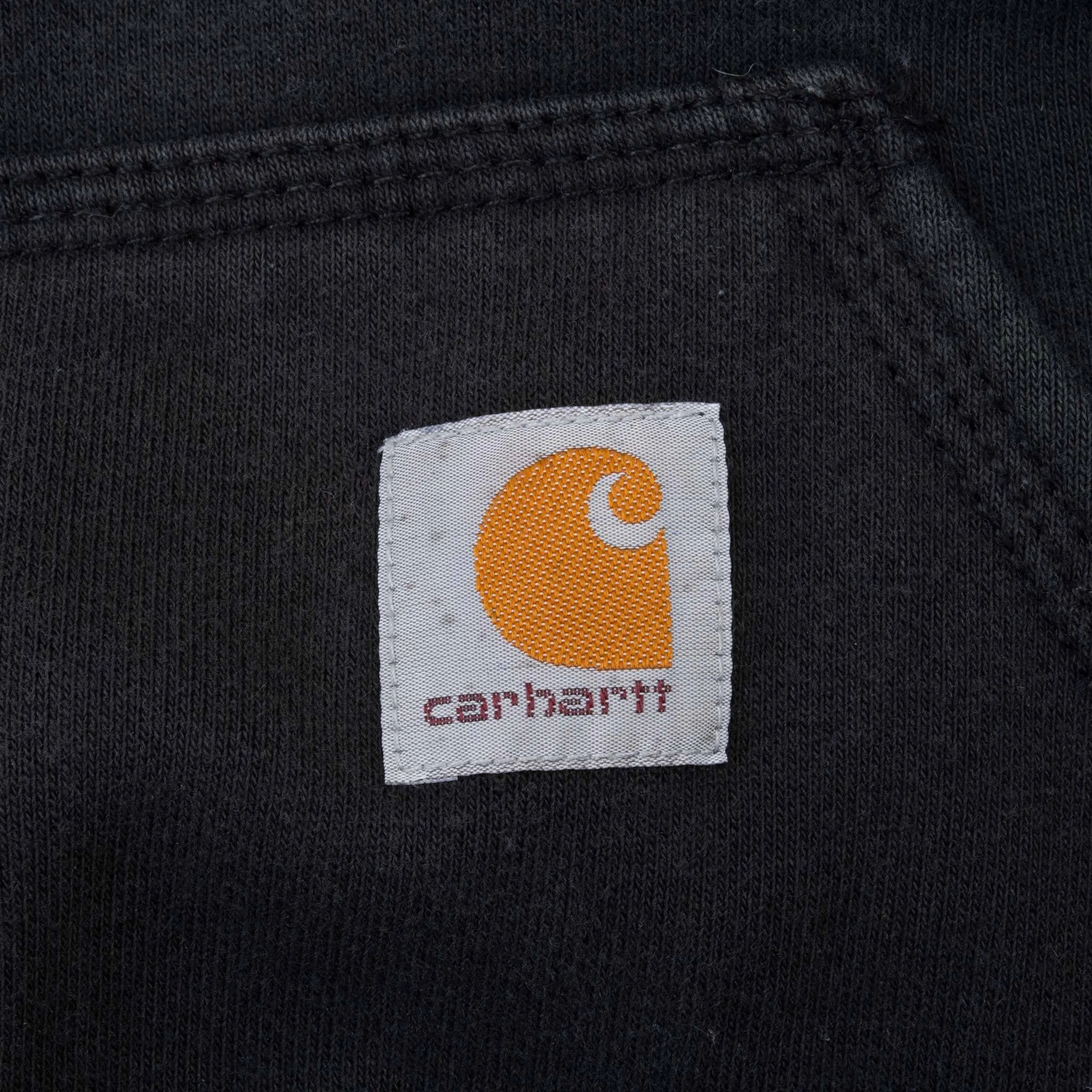 VINTAGE CARHARTT QUARTER ZIP BLACK HOODIE SWEATSHIRT XL TALL