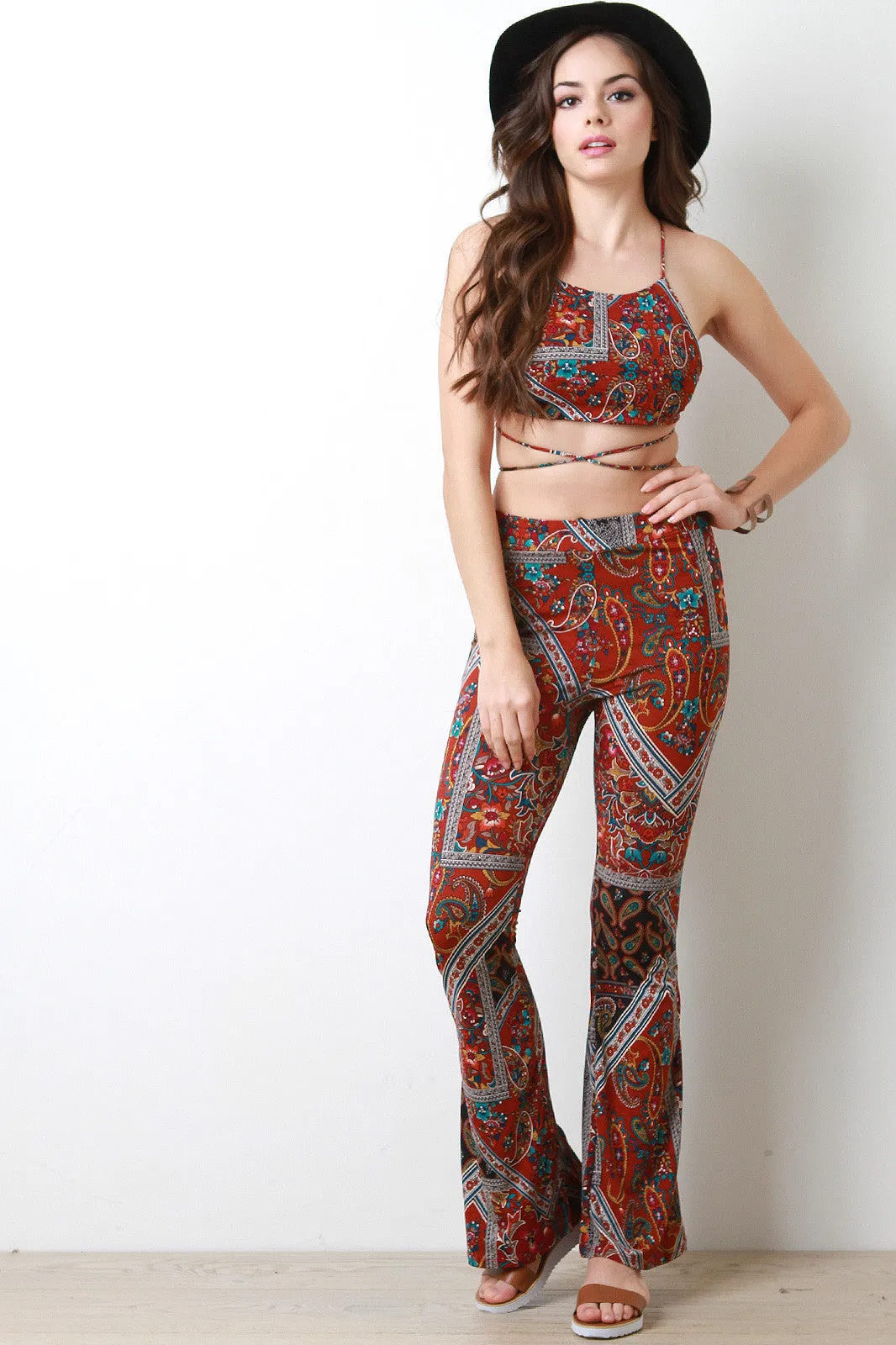 Vintage Paisley Flare Pants