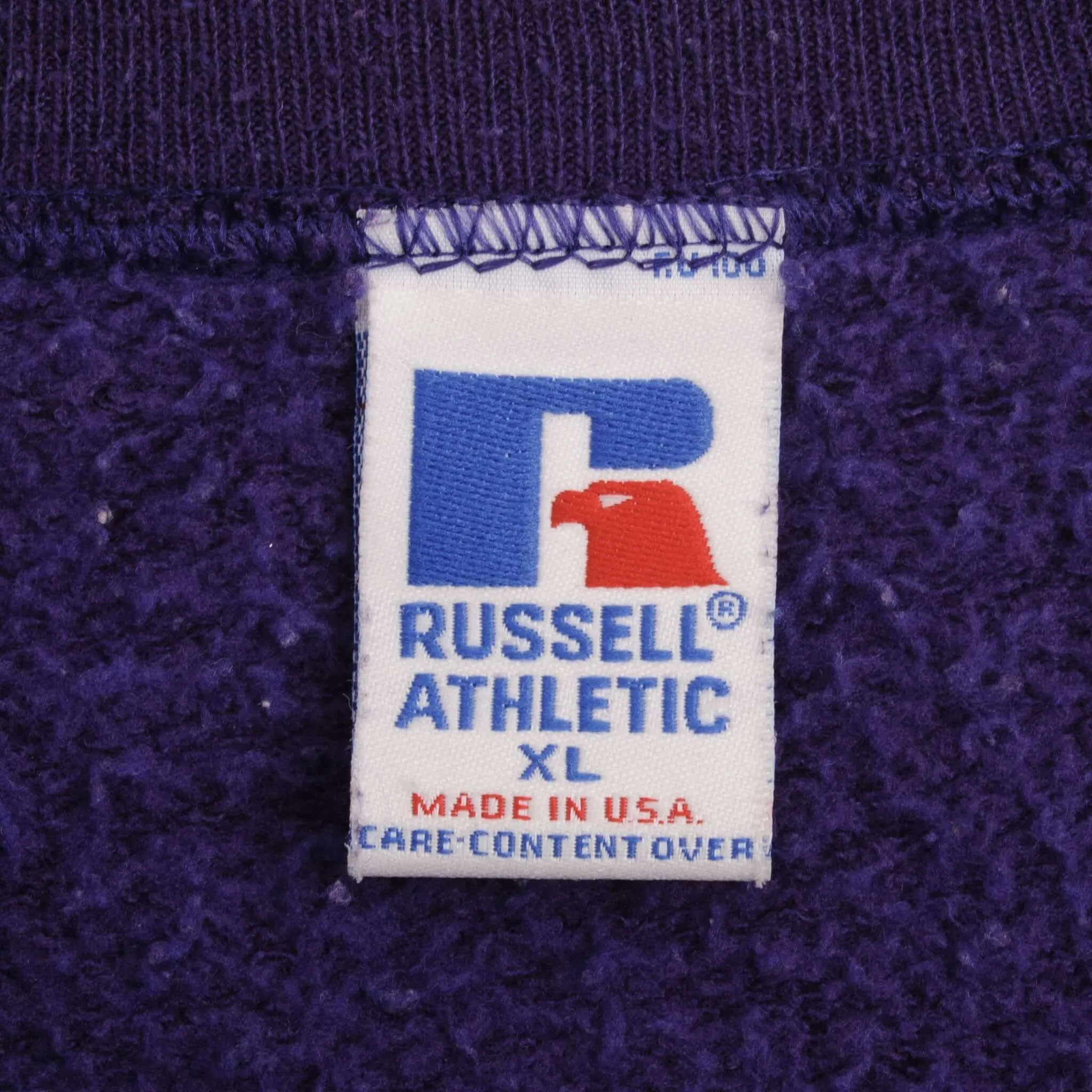 VINTAGE RUSSELL ATHLETIC BLANK PURPLE SWEATSHIRT 1990S XL MADE IN USA