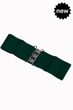 Vintage Stretch Belt in Forest Green by Banned