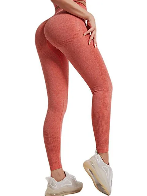 Wjczt Seamless Women High Waist Leggings Casual Breathable Legging Push Up Pant Sport Women Fitness Gym Clothes For Women Long Trouser