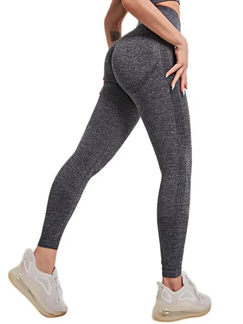 Wjczt Seamless Women High Waist Leggings Casual Breathable Legging Push Up Pant Sport Women Fitness Gym Clothes For Women Long Trouser