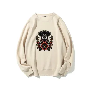 Women Floral Dog Graphic Sweatshirts