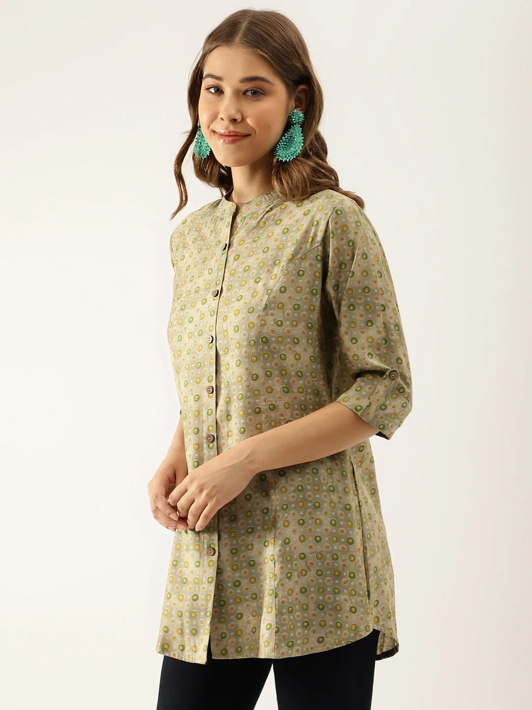 Women Green Floral Printed Top