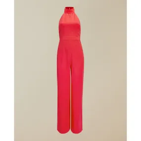 Women Tallise-Halterneck Wide Leg Jumpsuit - Coral