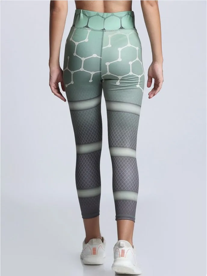 Women's 4-Way Stretch Yoga Pants with Dynamic Graphic Print – Enhance Your Activewear Collection