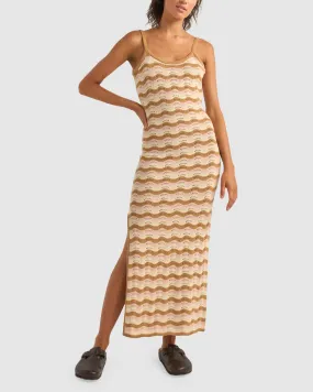 WOMENS ARIES STRIPE KNIT MIDI DRESS